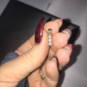 14K Gold 3 Diamond Pendant for Necklace